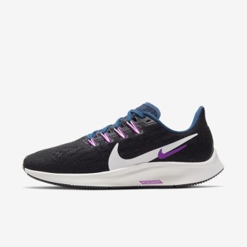 Nike Air Zoom Pegasus 36 - Női Futócipő - Fekete/Kék/Lila/Fehér